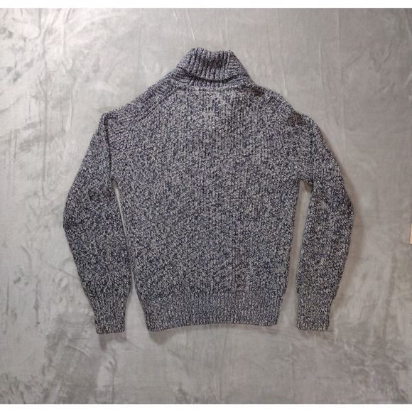 Mens Small Ribbed Knit Sweater Heather Gray White Rid Knit Logg H&M - Picture 4 of 11